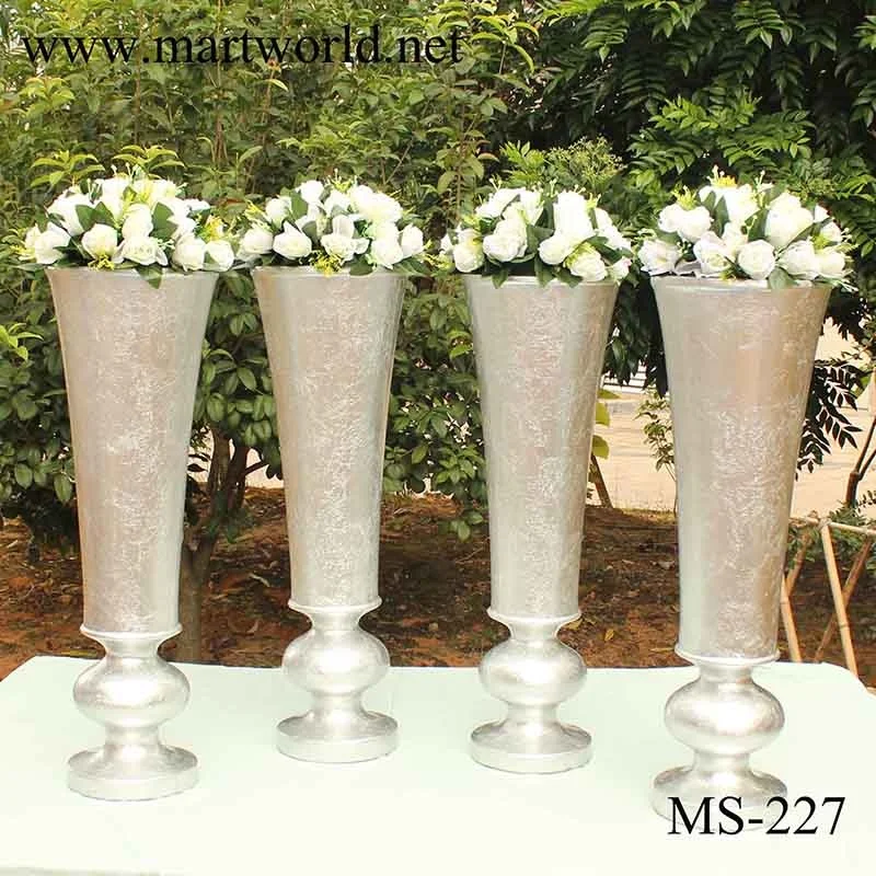 2020 heißer verkauf faser glas vase blumentöpfe & pflanz gehweg säule für hochzeit party dekoration, hotel garten dekoration (MS-223)