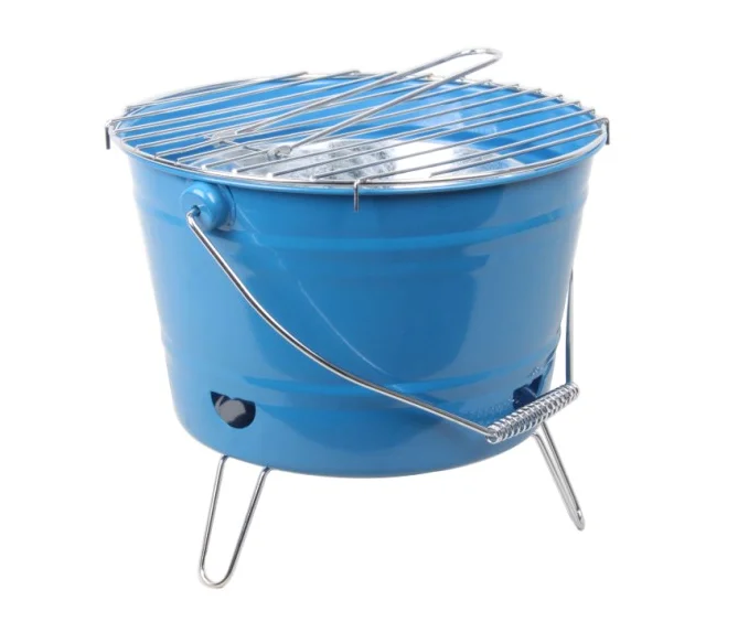Indoor or Outdoor Portable Galvanized Bucket BBQ Grill Mini Charcoal BBQ, Blue/customizable 
Indoor or Outdoor Portable Galvanized Bucket BBQ Grill Mini Charcoal BBQ, Blue/customizable