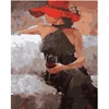 wholesale hand painted oil painting Sexy woman in dress holding red wine glass paint by number kits oil painting