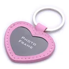 promotional key chain metal /leather photo frame keychain