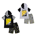 Factory Direct Custom 100% Cotton Kids Hood T shirt Boy Clothing Sets