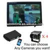 Video Multiplexer 4 Nightvision Camera 7 inch Car Quad Monitor