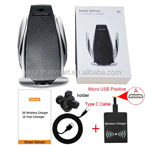 Chargeur de Voiture Sans Fil 10 W S5 Automatique De Serrage Rapide De Charge Support de Téléphone dans la Voiture pour iPhone xr Huawei Samsung téléphone intelligent - ANKUX Tech Co., Ltd
