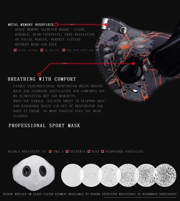 Lead-Out Anti Pollution Mask Bone Conduction Headphones Wireless BT 4.0 Smart Masks - ANKUX.COM