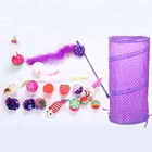 purple cat tunnel interactive cat toys mouse sisal17pcs set