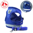 Reflective Pet Dog Cat Harness And Leash Set Nylon Mesh Kitten Puppy Dogs Vest Harness Leads Pet Clothes For Small Dogs