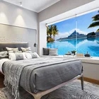 smart curtain Blackout curtain HD printing remote control Manual electric roller blinds