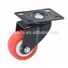 Black Powder Coating Bracket PVC/PU Caster Tangerine Wheel For Sofa, Trolley