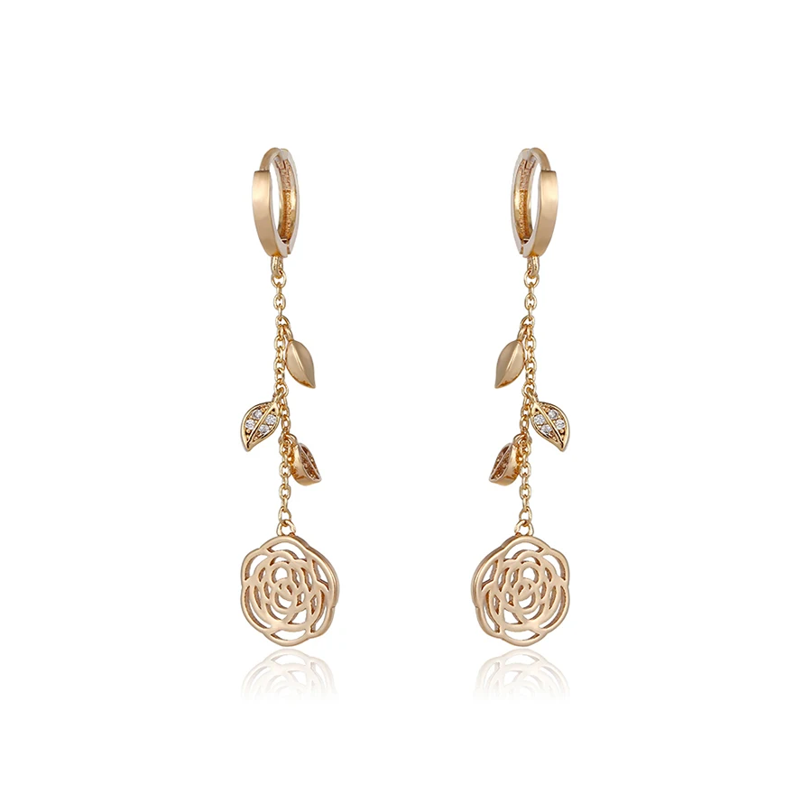 94747 Fashionable new design brass jewelry 18k gold color flower shape elegant drop earrings
94747 Fashionable new design brass jewelry 18k gold color flower shape elegant drop earrings