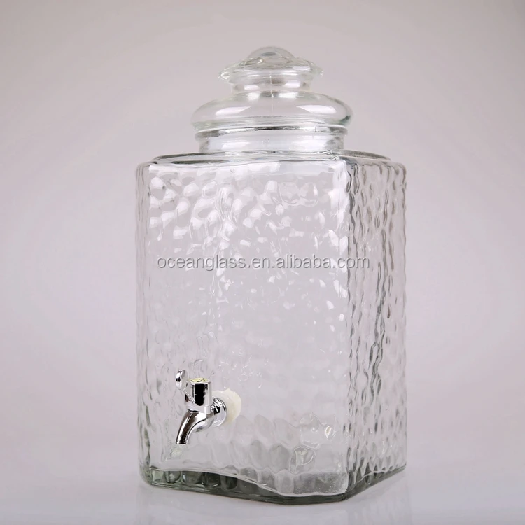 10 liter 18l huge square glass drinking beverage dispenser with