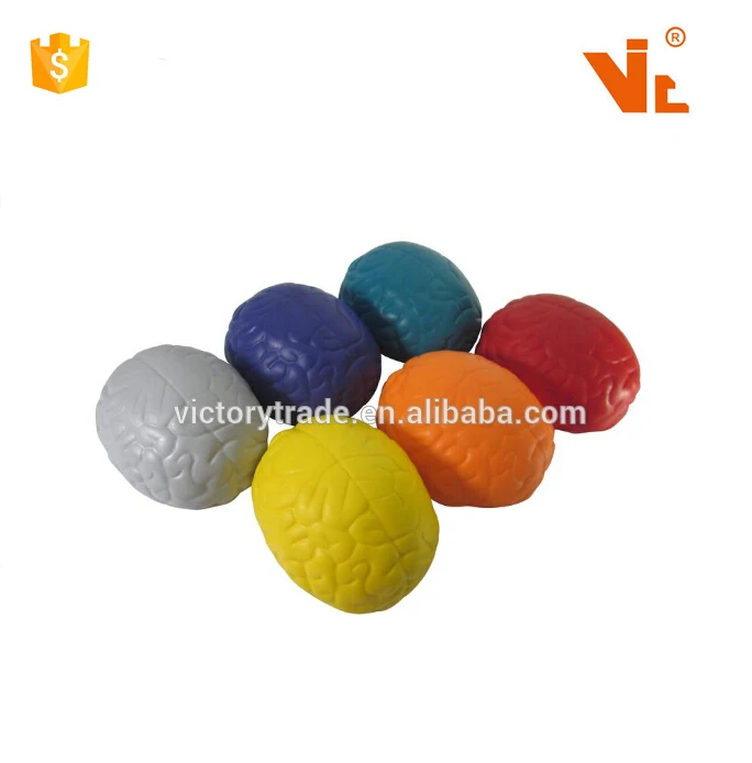 promotional gift colorful custom brain shaped pu foam stress