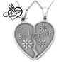 Best Friend Necklaces Break Apart Heart Necklace 2 Half Heart Pieces (2) 18 Inch Chains Friendship Gifts