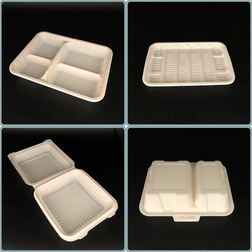 Pla Sugarcane Bagasse Compostable Biodegradable Food Tray Eco