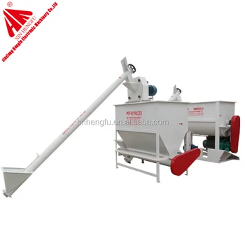 Small hammer mill mixer feed machine/animal feed horizontal grinder and mixer