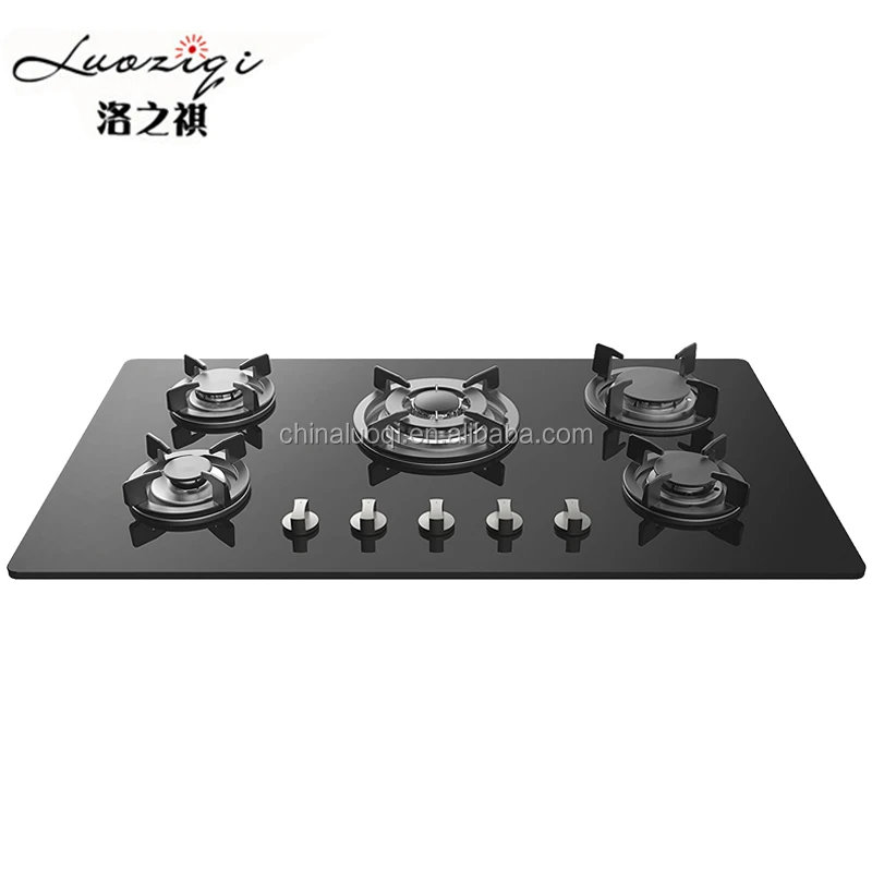 Built In Tempered Glass 5 Burner Gas Cooker Butane Gas Hob Propane