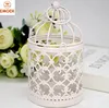 Metal Candle Holder Centerpiece Decorative Hollow out Birdcage Iron LED Hanging Candlestick Lantern pure color