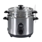 Stainless steel rice cooker with double pots ( stainless steel pot +non-stick pot)