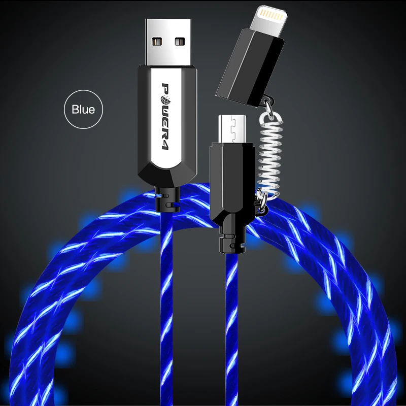 Led Cable Charger with 2-in-1 Led Light Cable, 360 Degree Visible Flowing Light for iPhone X/8/8 Plus and Android Phones, Blue/red/purple/green
Led Cable Charger with 2-in-1 Led Light Cable, 360 Degree Visible Flowing Light for iPhone X/8/8 Plus and Android Phones, Blue/red/purple/green