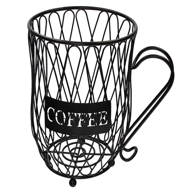 espresso pod holder and iron wire coffee mug storage basket