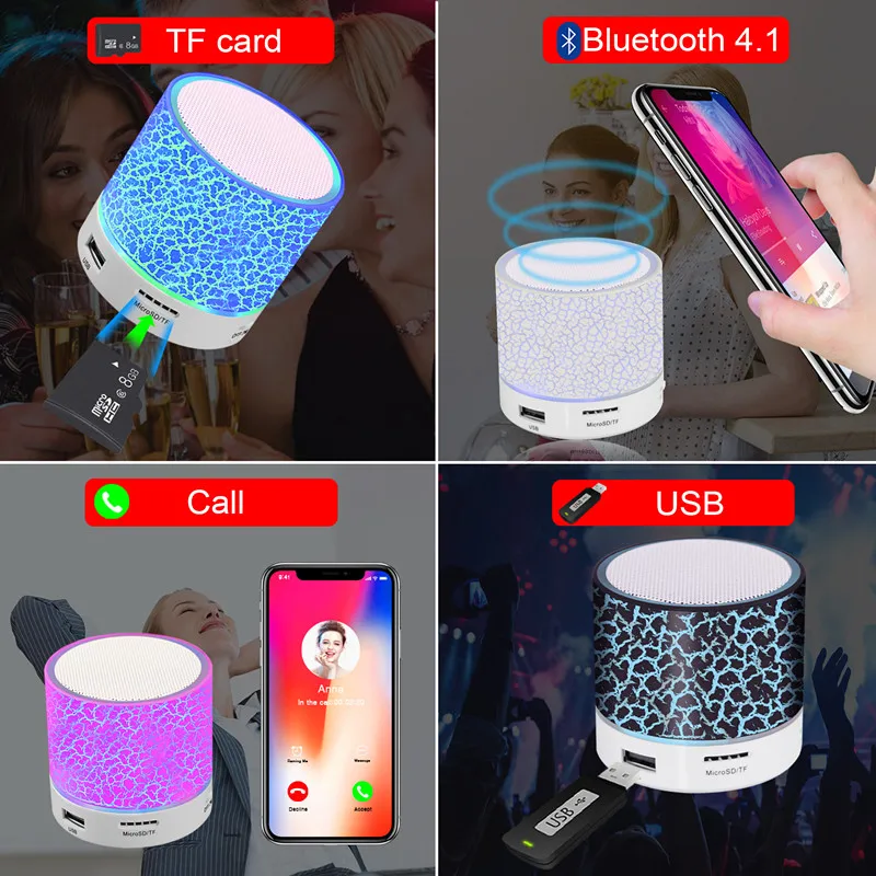 Wholesale New product portable subwoofer S10 Wireless Speaker car handsfree mini bluetooth loud speaker with led light - ANKUX.COM