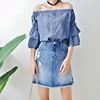 Medium blue,blue Size 10-12-14-16-18 Polyester / Cotton skirts women short