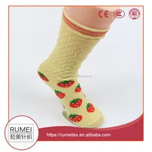 Girl strawberry pattern dress anti slip teen tube socks