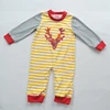 Appliqued boy jumpsuits stripes Christmas baby romper