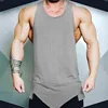 Unique cut plain blank sports custom made print gym tank top men