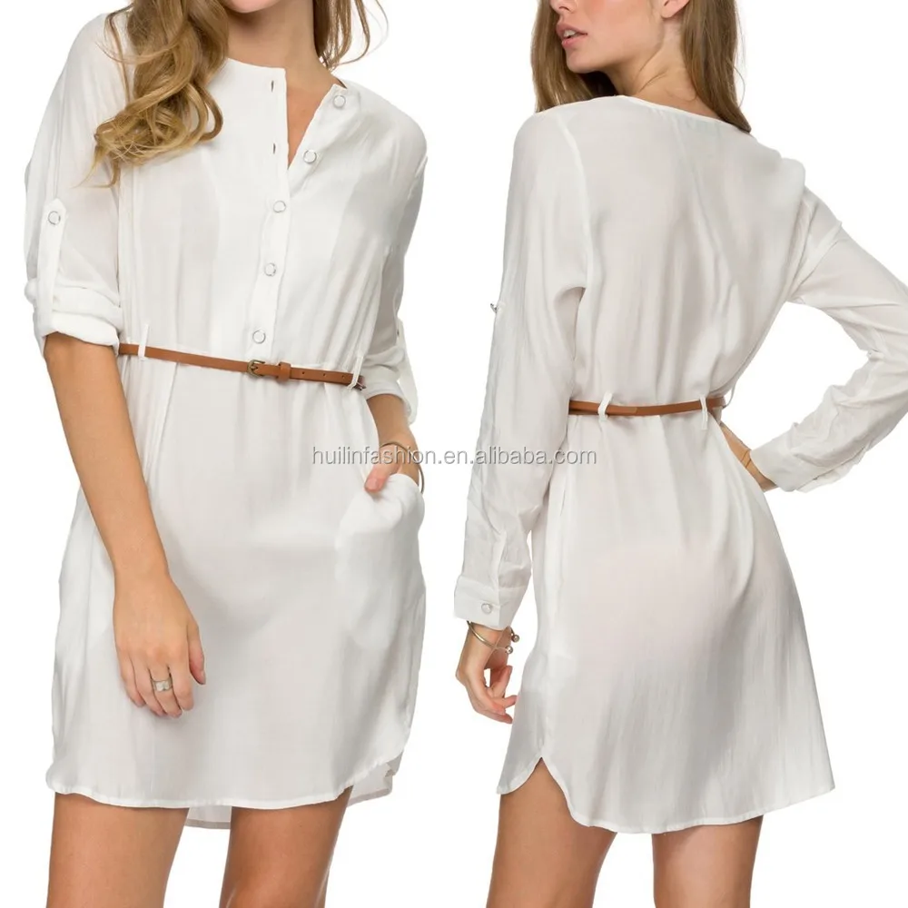 white womens shirt dress
