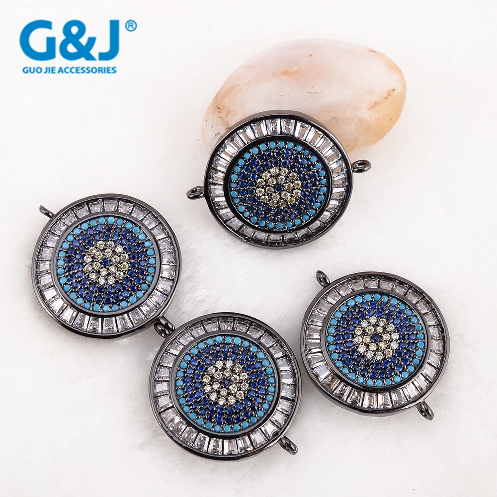 Guojie brand round shape micro pave cubic zircon jewellery necklaces fashion pendant