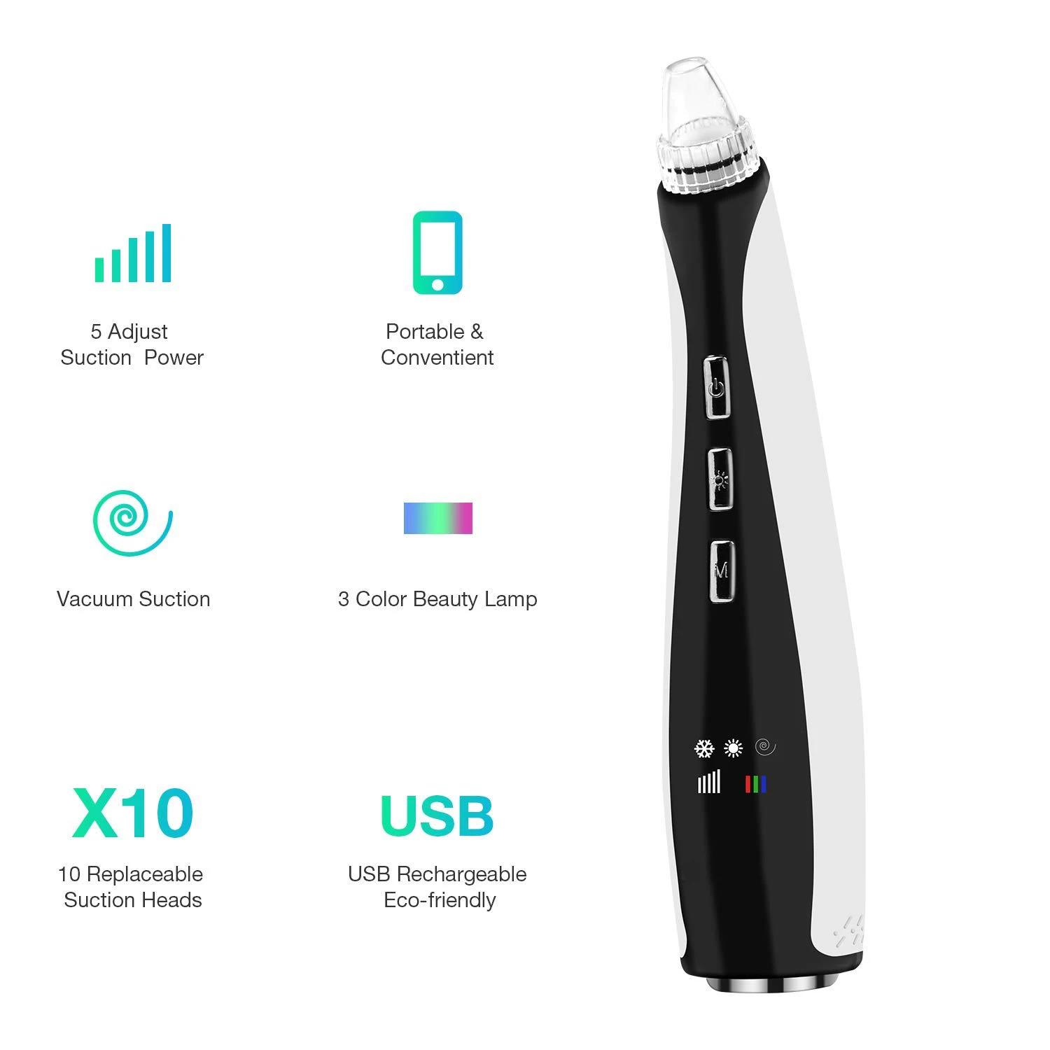Facial Cleansing Pore Cleaner Usb Rechargeable Acne Comedone Extractor Tool Blackhead Remover Vacuum Machine
Facial Cleansing Pore Cleaner Usb Rechargeable Acne Comedone Extractor Tool Blackhead Remover Vacuum Machine
