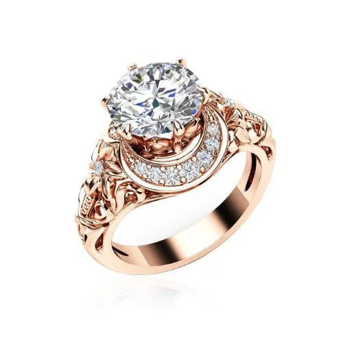 Wholesale Round Cut Rose Gold Female Rings Hollow Moon Star Wedding Engagement Size 6-10 Fashion Popular Saucy Jewelry For Women
Wholesale Round Cut Rose Gold Female Rings Hollow Moon Star Wedding Engagement Size 6-10 Fashion Popular Saucy Jewelry For Women