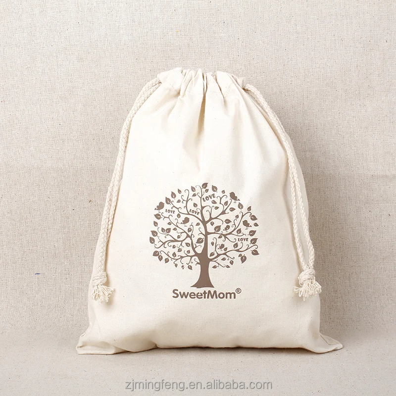 2020 nice fashion white high quality cotton draw string bag with logo