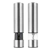 Kitchen battery auto stainless steel gravity acrylic salt pepper grinder mill square set