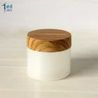 Double Thick Wall PP Cream Jar with Bamboo Water Transfer Printing Lid