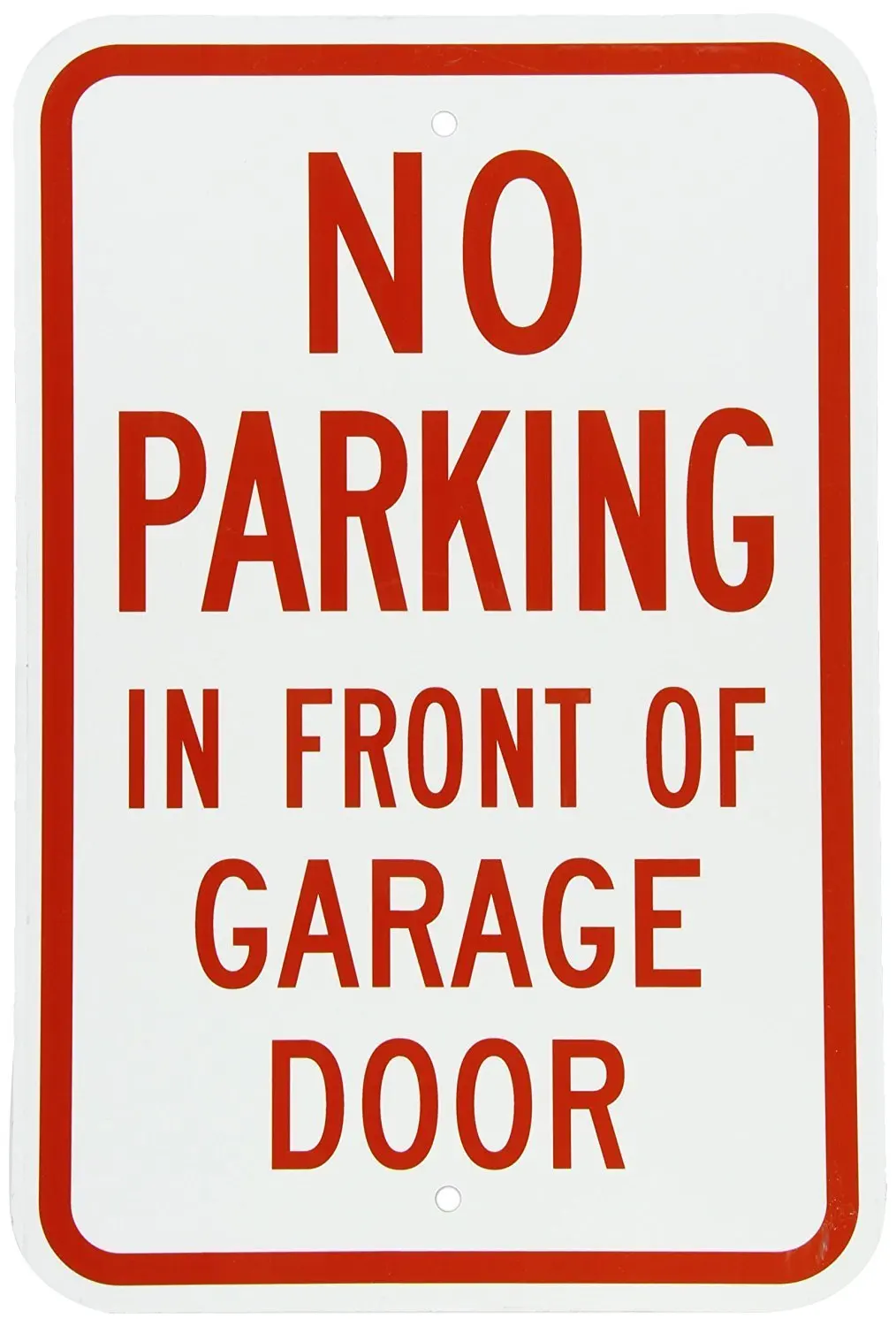 poieloi no parking in front of garage door metal road sign 12" x