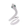 Trade assurance 2019 fashion new design S925 sterling silver earring zircon snake ear clip jewelry wholesale