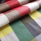 Big check designer print gingham check suit fabric 100% cotton red plaid chambray shirting fabric