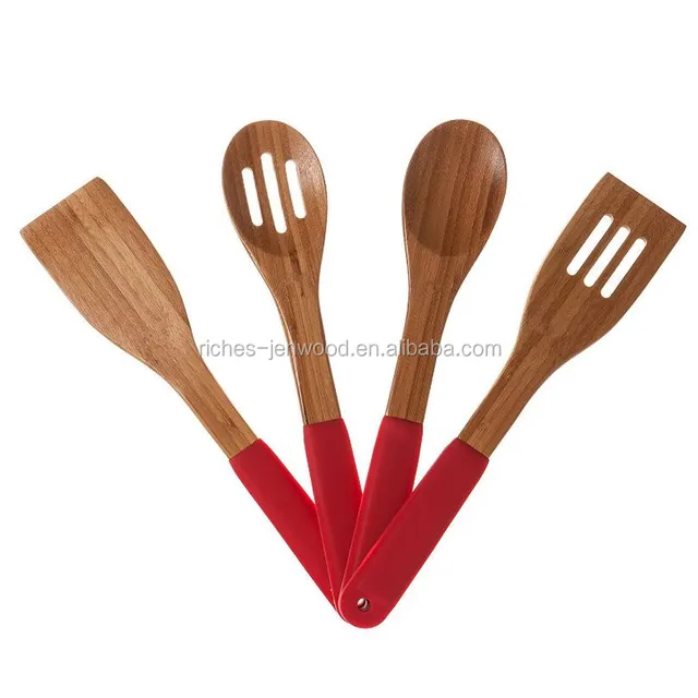 100% organic bamboo kitchen ladles set