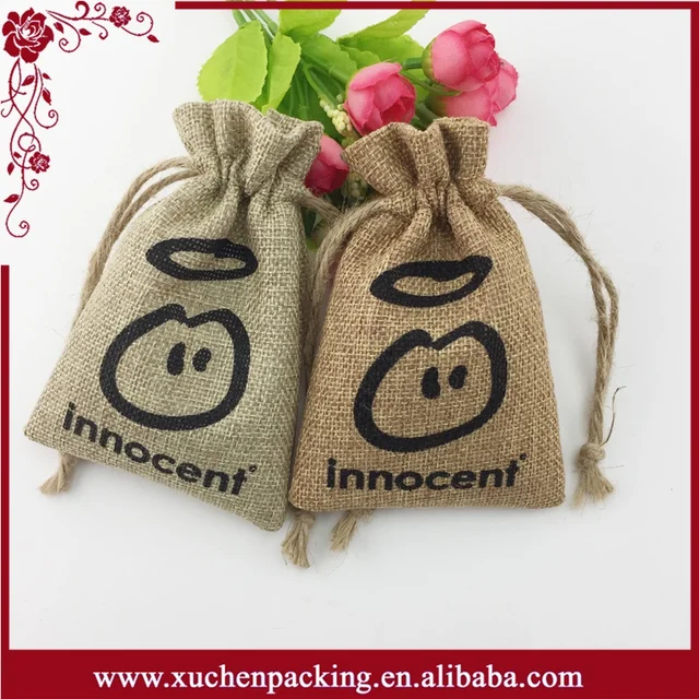 jewelry pouch cloth linen flax fabric packaging with drawstring