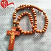 Amazon Hot sell and cheap wood beads cord religious catholic rosaries