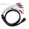 1.5M Hdmi Male TO 5 RCA 5RCA AV Video Component Convert Cable Cord Adapter For DVD HDTV STB 1080P