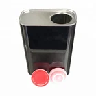 1 liter empty industrial abluent square black tinplate can with easy-open plastic lid
