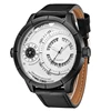 Oulm Sports Men Watches Two Different Time Zone Unique Calendar Quartz Watch Male Luxury Brand Big Size Men's Wristwatch