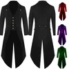 2019 Men Clothing Swallow-tailed Coat Fashion Jacket Coat Long Uniform Retro Coat