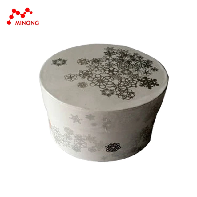 style round shaped white cardboard flower paper hat box with lid