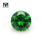 Green color round shape 8 mm machine cut cubic zirconia stone