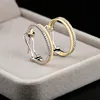 Factory Daily Wear 18K White Gold 18K Yellow Gold 18K Rose Gold Anniversary Diamond Earrings Hoops Huggies For Wife
