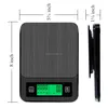 2kg 0.1g Weight Scale Portable Digital Kitchen Scale Balance LCD Electronic Drip Coffee Scale With Timer and Thermometer