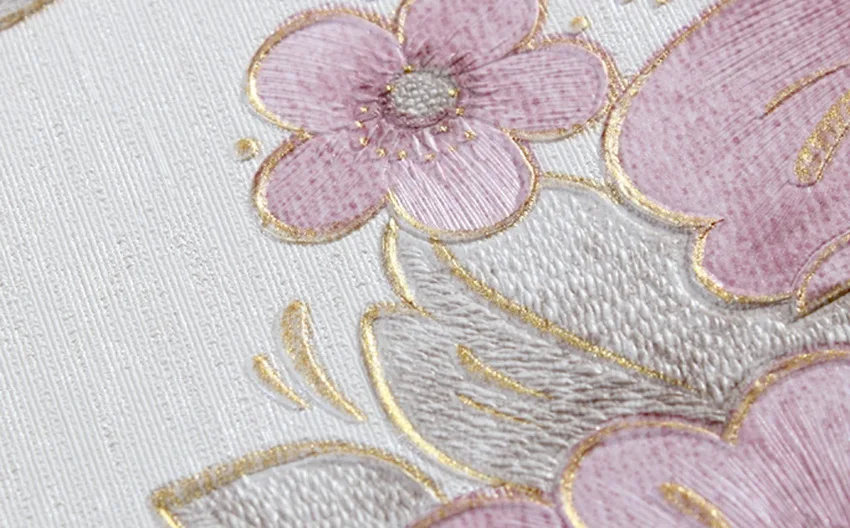 Romantic Floral Design European Style PVC Wall